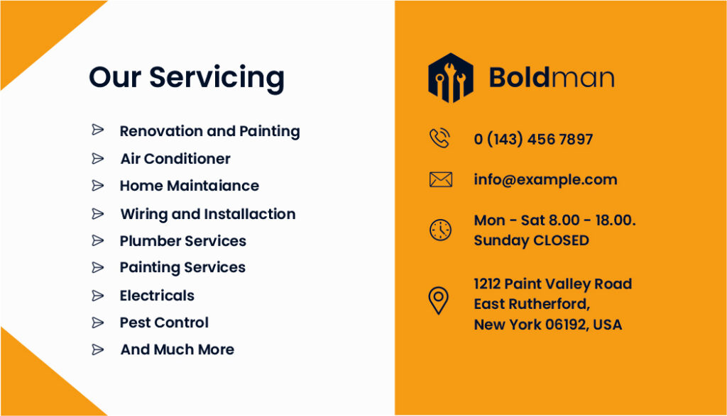 Visiting Card Back